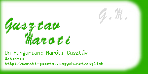 gusztav maroti business card